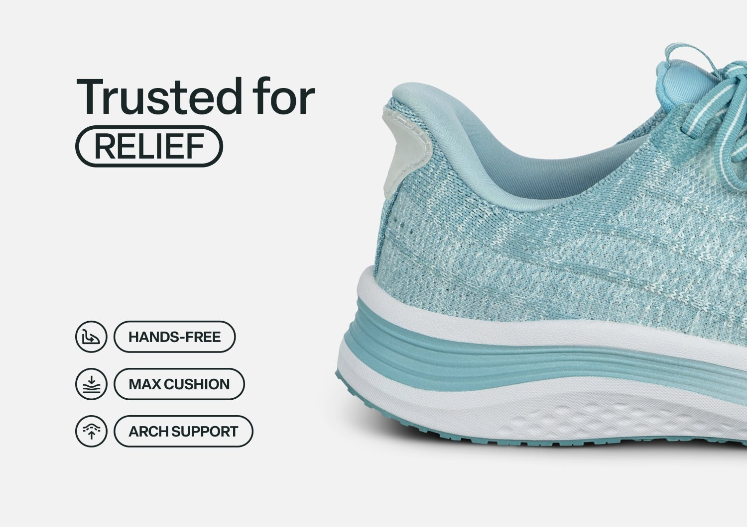 Orthofeet Nira Hands-Free Supportive Slip-On Women's Sneakers - Turquoise - Feature Detail - 3