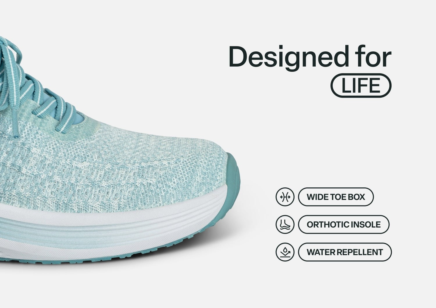 Orthofeet Nira Hands-Free Supportive Slip-On Women's Sneakers - Turquoise - Feature Detail - 4