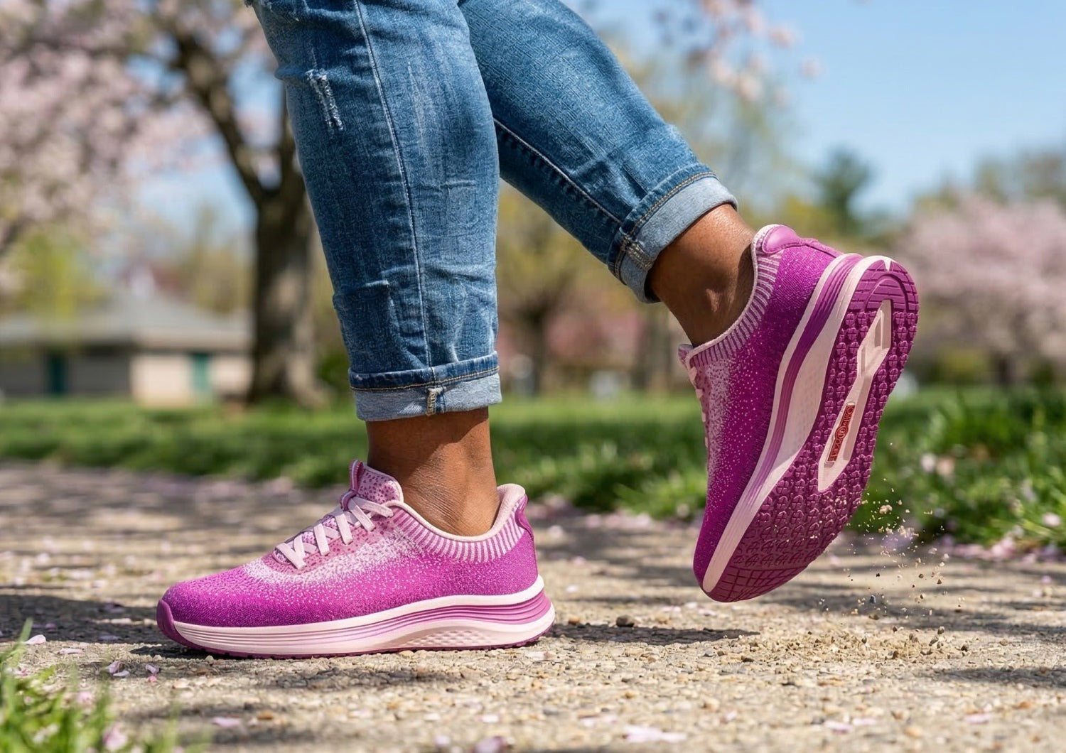 Orthofeet Nira Hands-Free Supportive Slip-On Women's Sneakers - Violet - Product View - 7