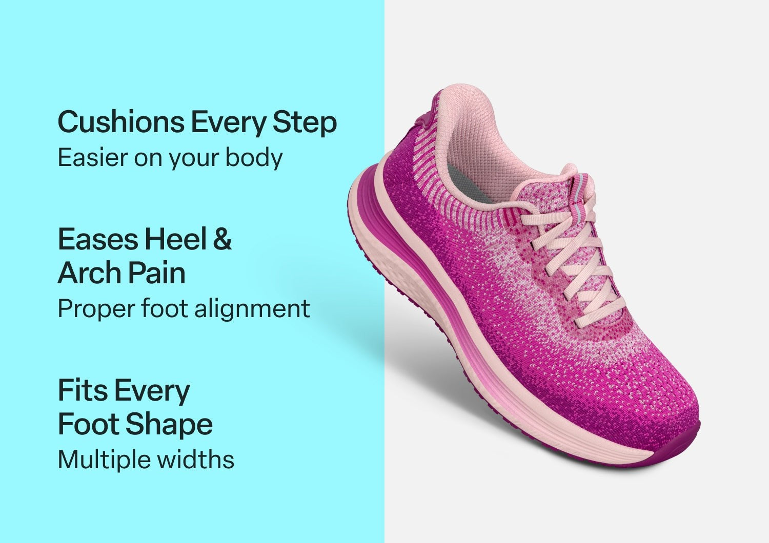 Orthofeet Nira Hands-Free Supportive Slip-On Women's Sneakers - Violet - Comfort Benefits - 2