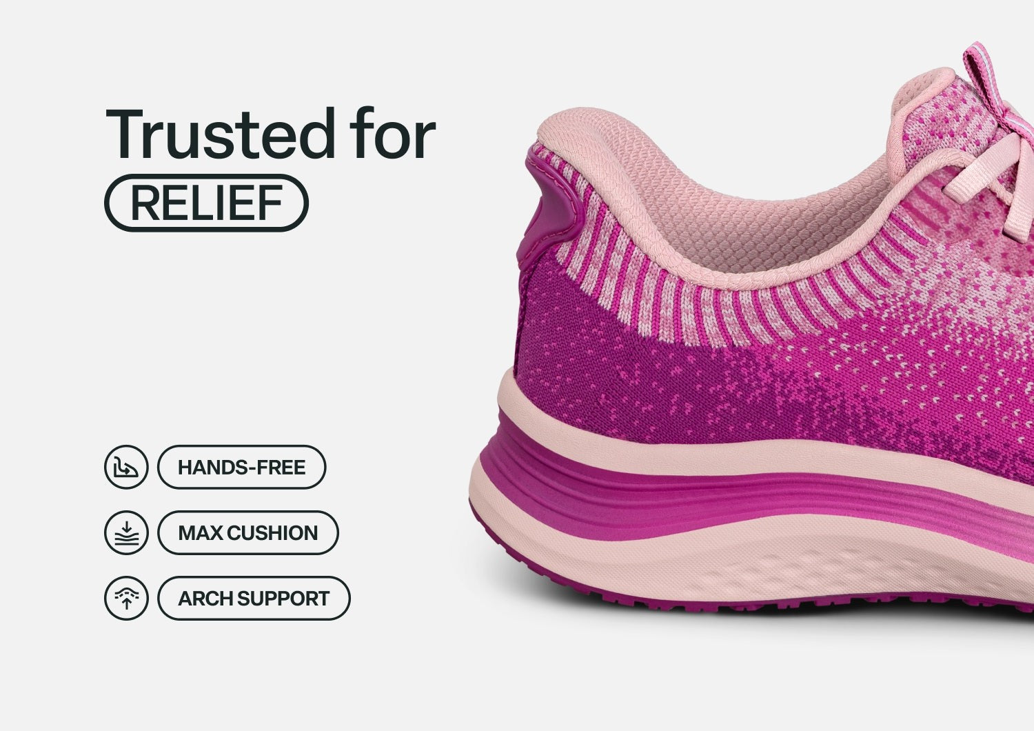 Orthofeet Nira Hands-Free Supportive Slip-On Women's Sneakers - Violet - Feature Detail - 3