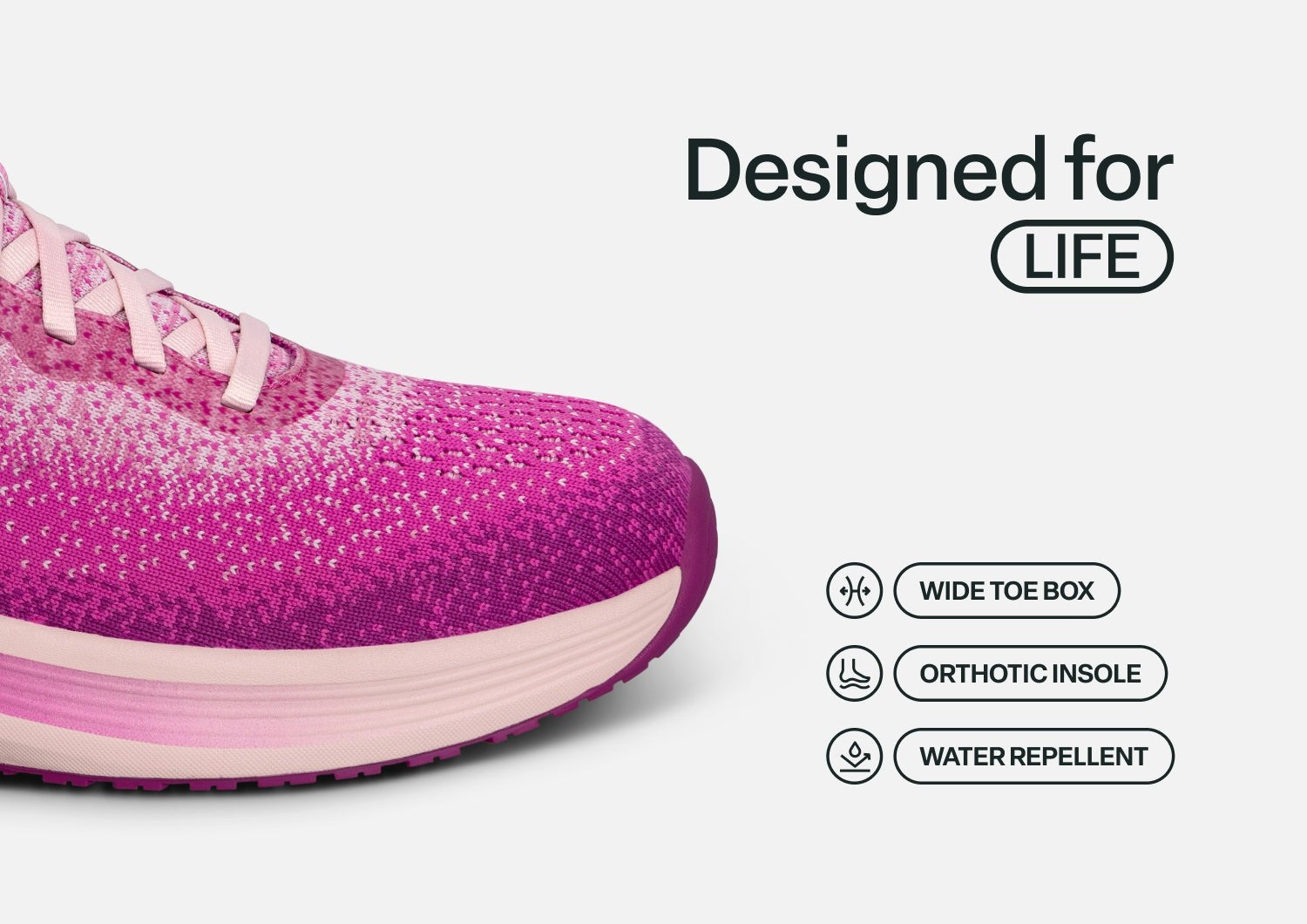Orthofeet Nira Hands-Free Supportive Slip-On Women's Sneakers - Violet - Feature Detail - 4
