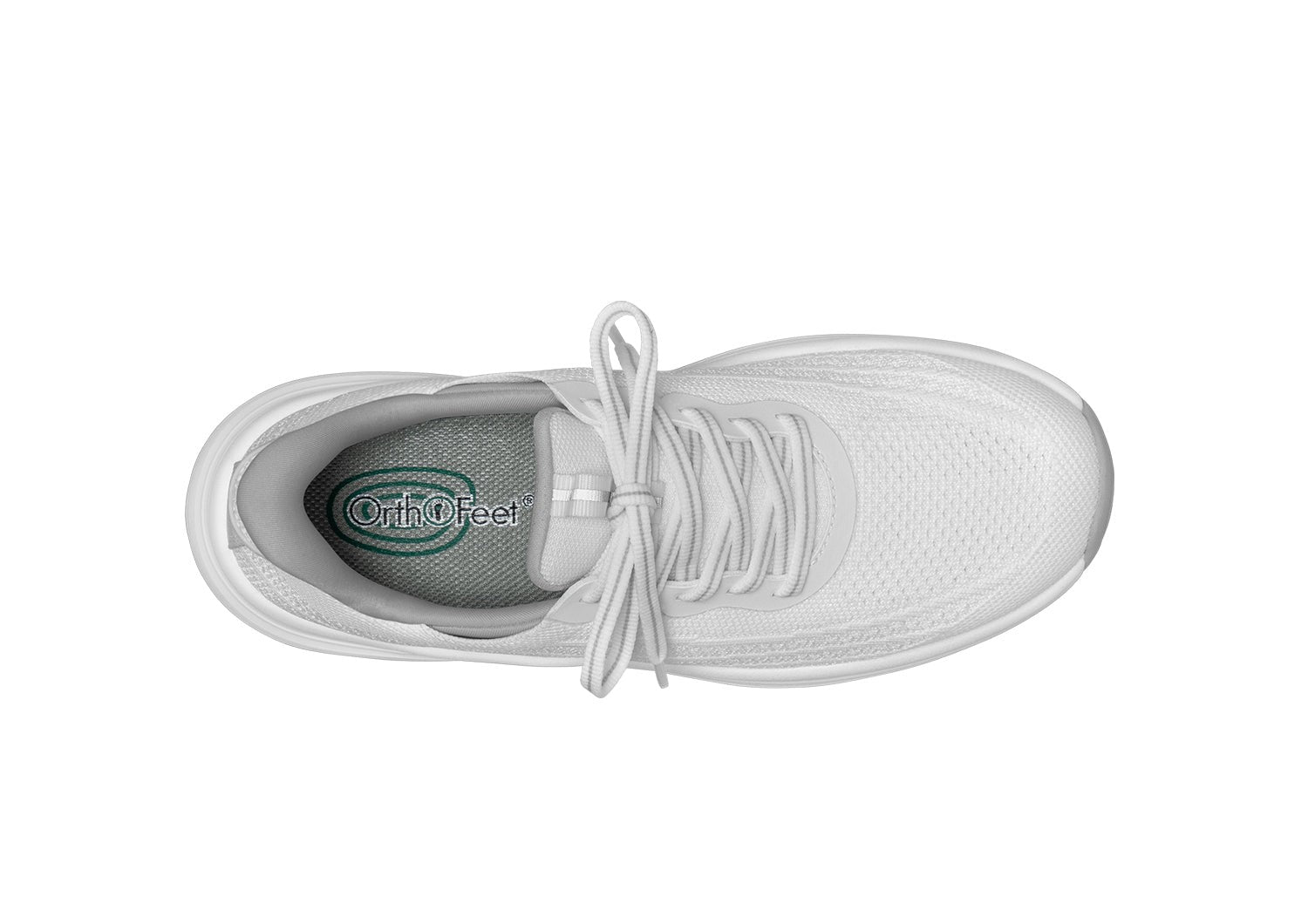 Orthofeet Nira Hands-Free Supportive Slip-On Women's Sneakers - White - Bird's Eye View - 5
