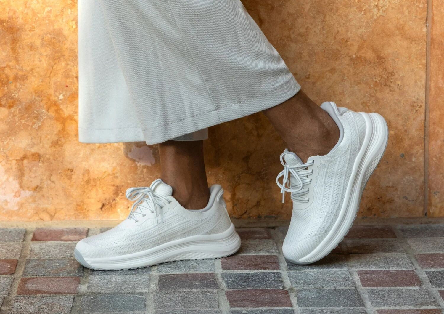 Orthofeet Nira Hands-Free Supportive Slip-On Women's Sneakers - White - Lifestyle View - 7