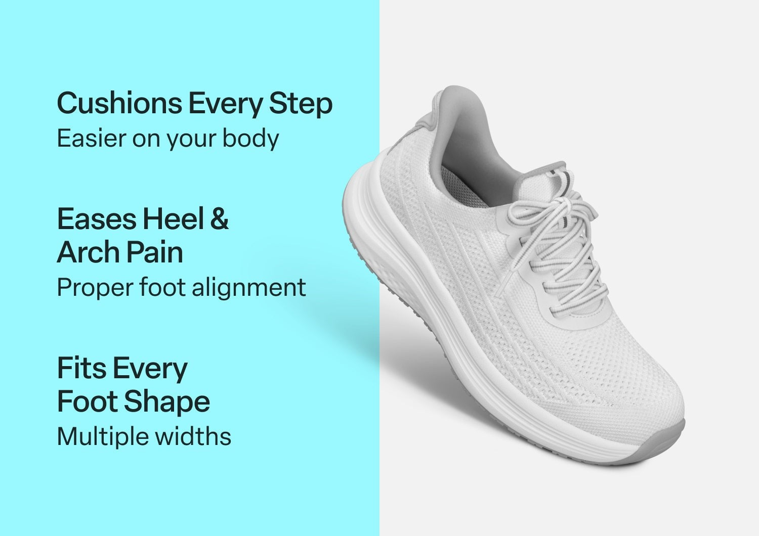 Orthofeet Nira Hands-Free Supportive Slip-On Women's Sneakers - White - Comfort Benefits - 2