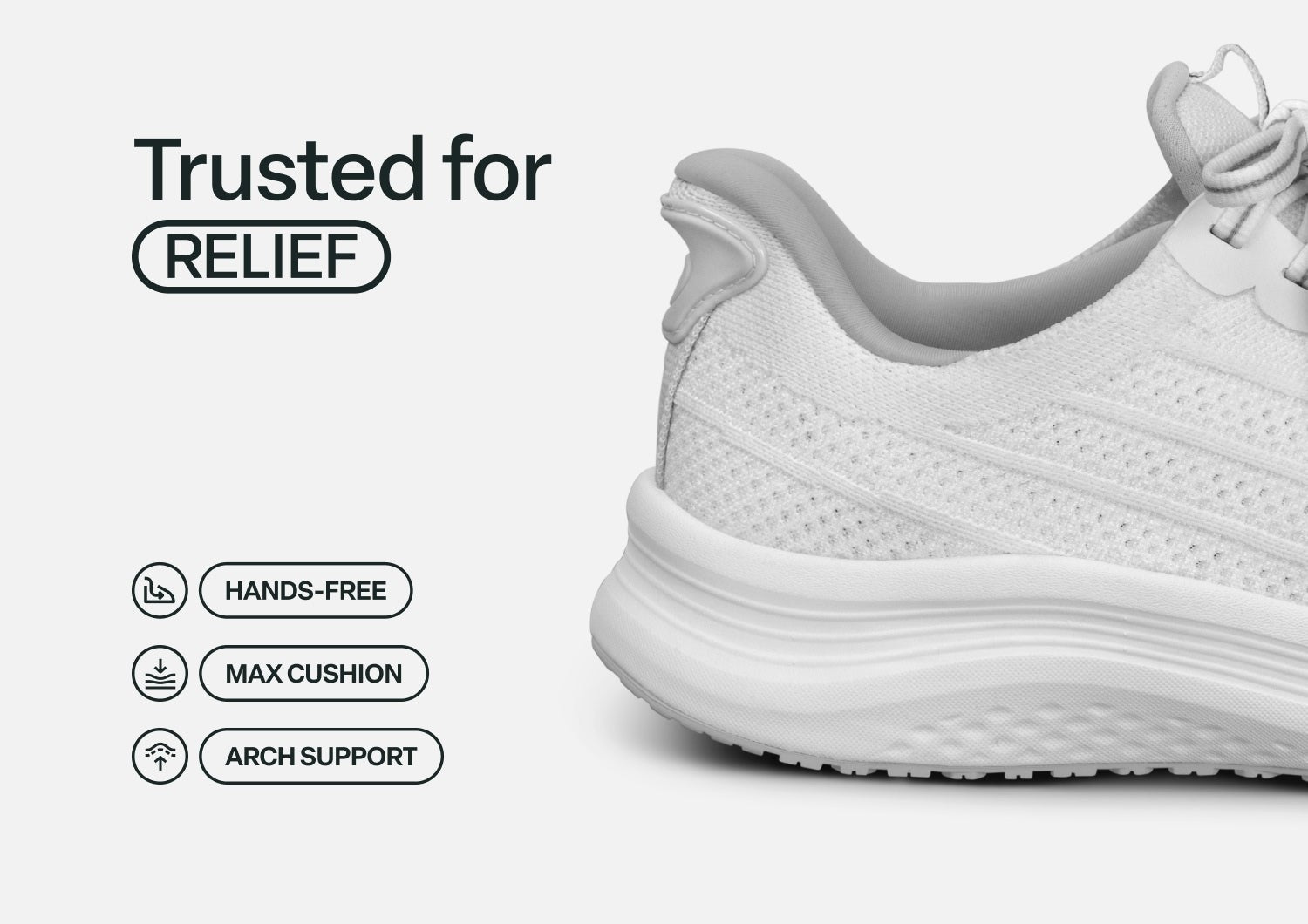 Orthofeet Nira Hands-Free Supportive Slip-On Women's Sneakers - White - Feature Detail - 3