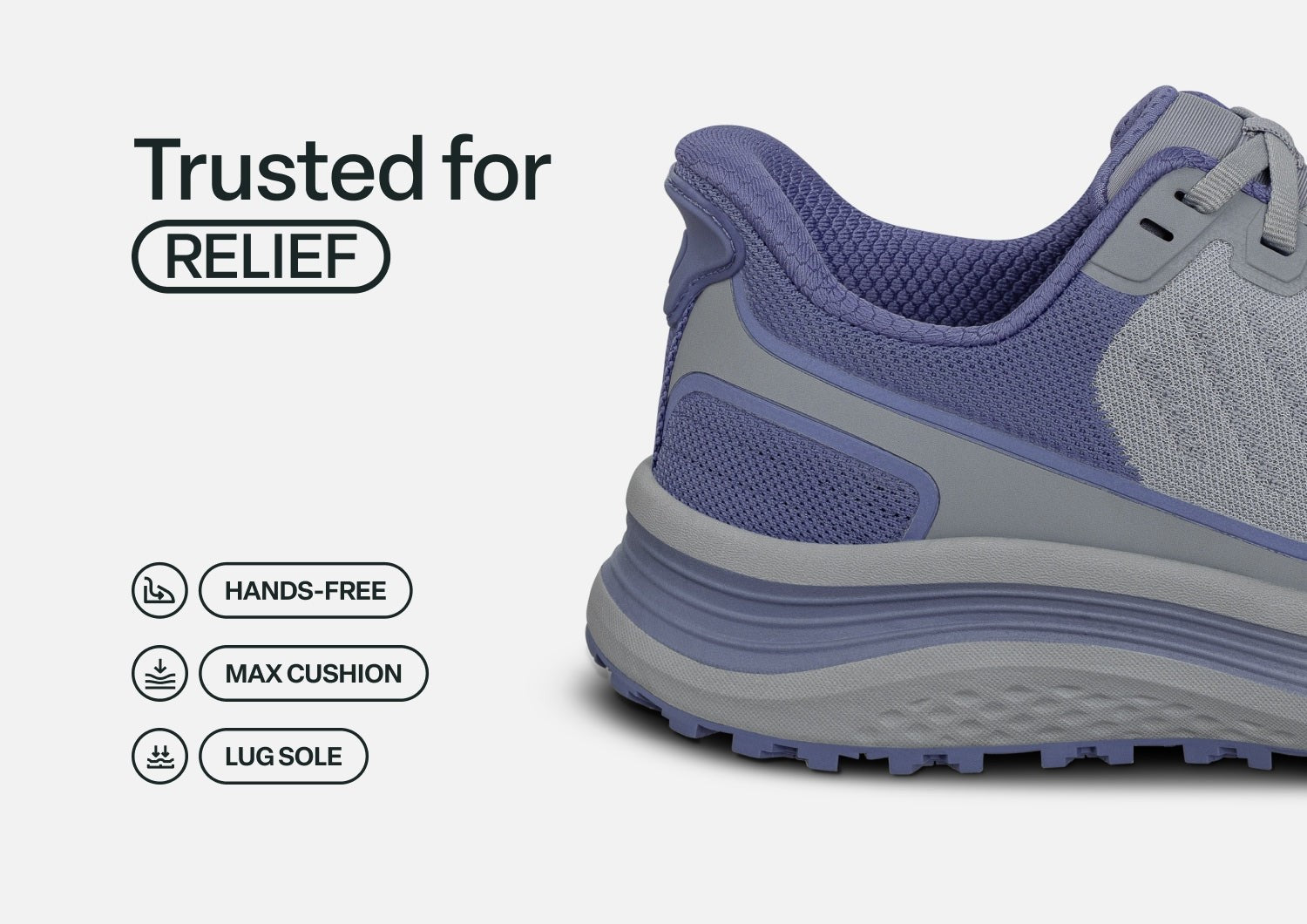 Orthofeet Nira Trail Hands-Free Women's Sneakers - Gray/periwinkel - Feature Detail - 4