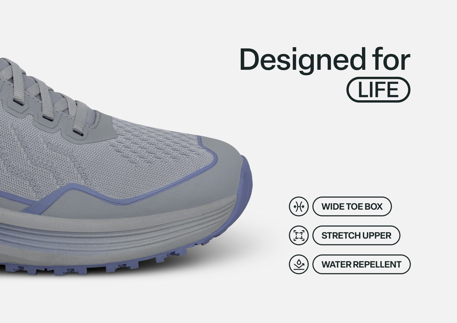 Orthofeet Nira Trail Hands-Free Women's Sneakers - Gray/periwinkel - Feature Detail - 5