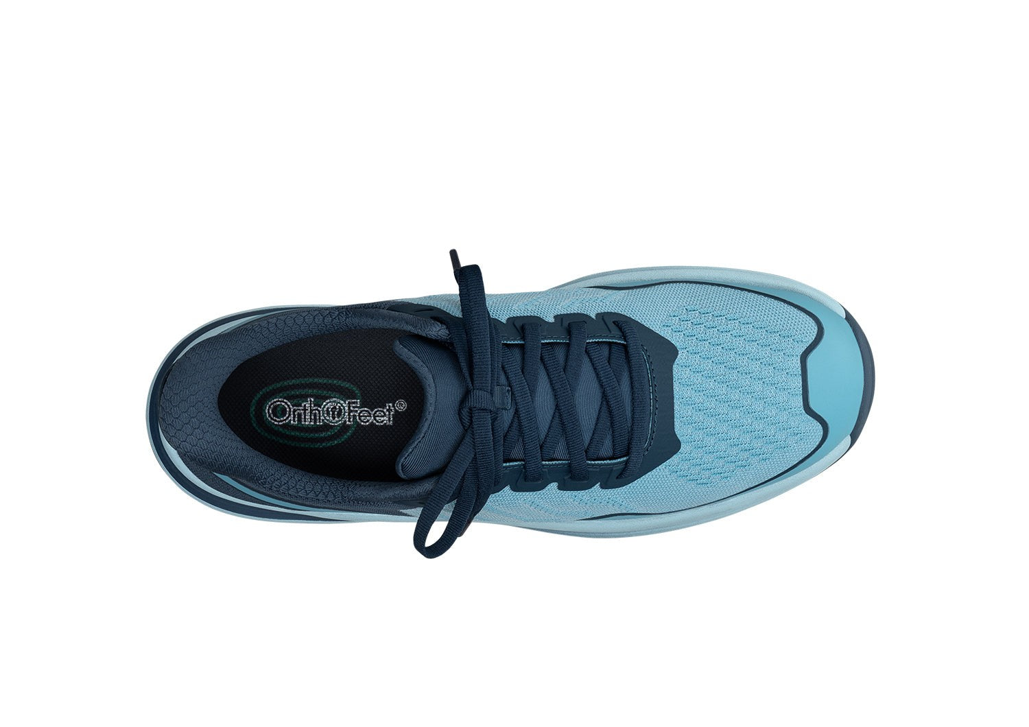 Orthofeet Nira Trail Hands-Free Women's Sneakers - Navy/blue - Bird's Eye View - 5