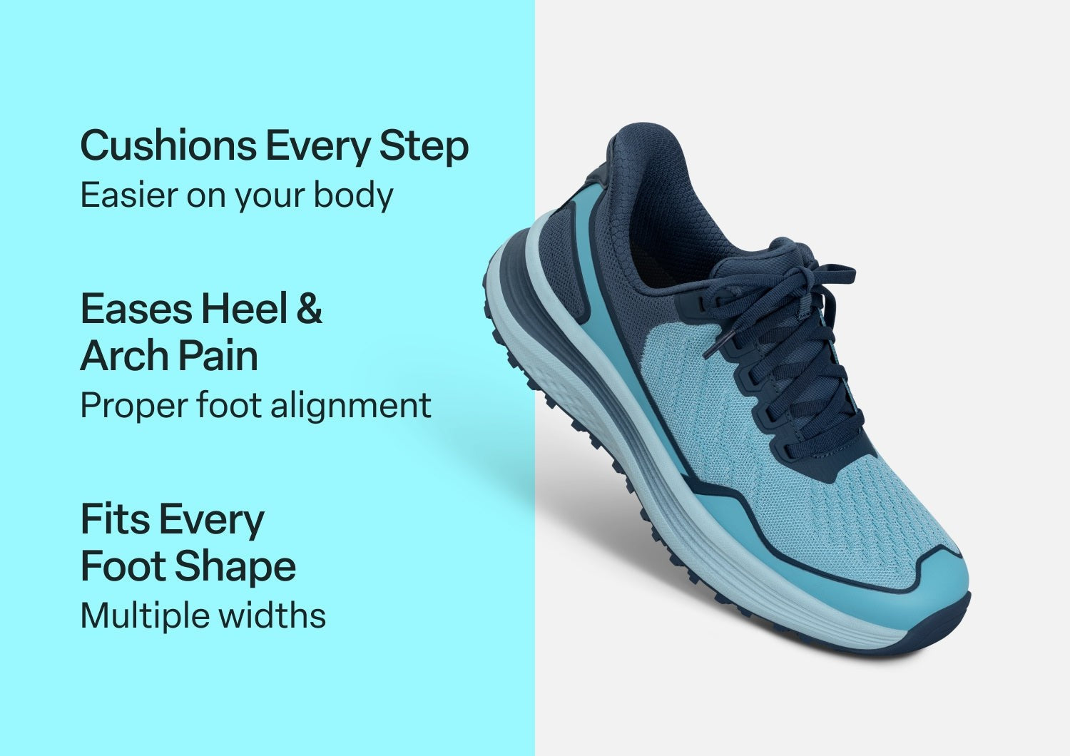 Orthofeet Nira Trail Hands-Free Women's Sneakers - Navy/blue - Comfort Benefits - 2