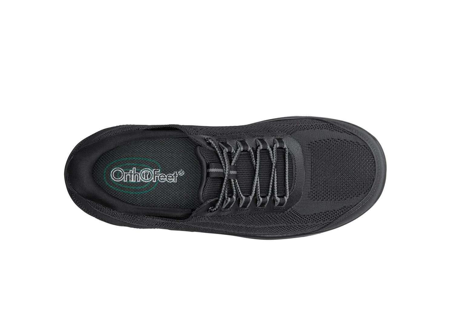 Orthofeet Onyx Hands-Free Work Shoes - Black - Bird's Eye View - 5