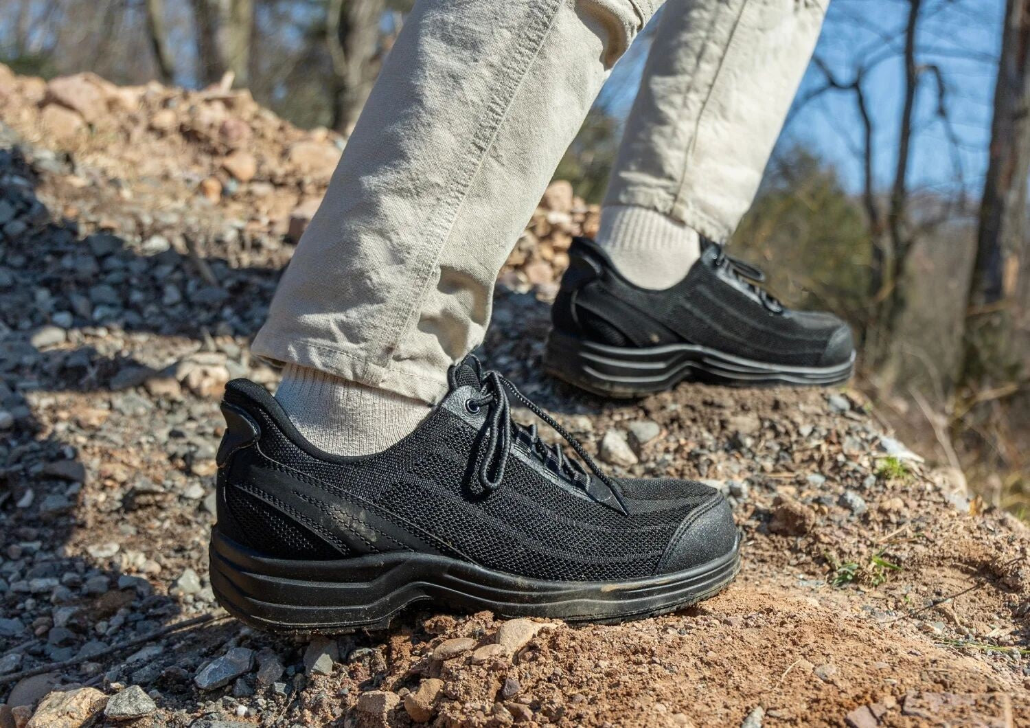 Orthofeet Onyx Hands-Free Work Shoes - Black - Lifestyle View - 7