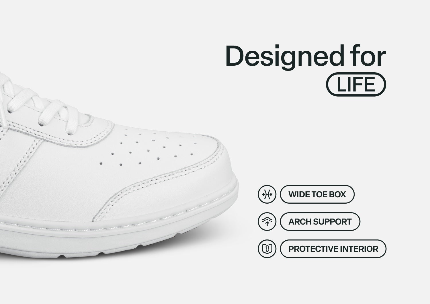 Orthofeet Pierre Hands-Free - White - Feature Detail - 4