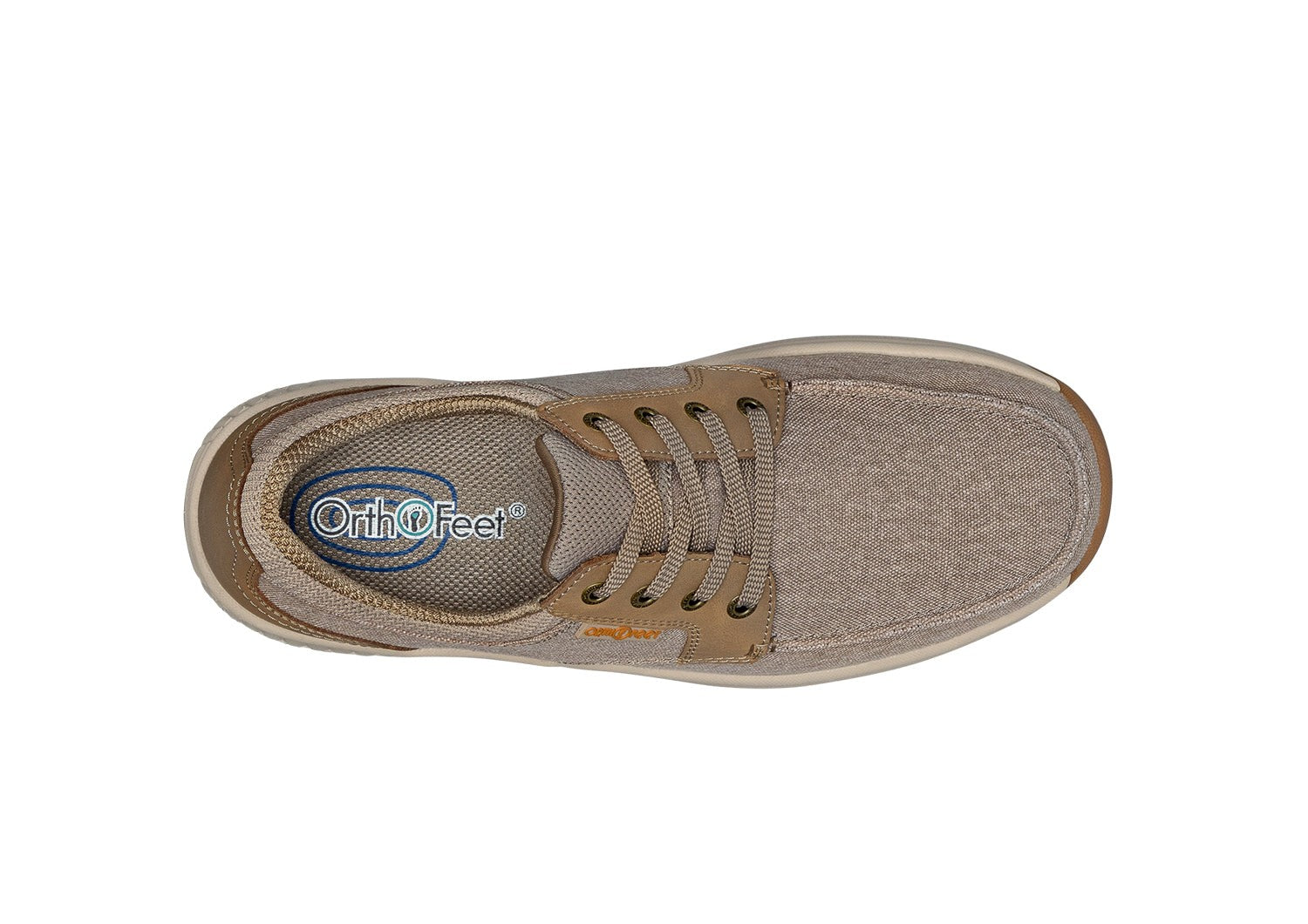 Orthofeet Porto Comfort Arch Support Men's Casual - Beige - Bird's Eye View - 6