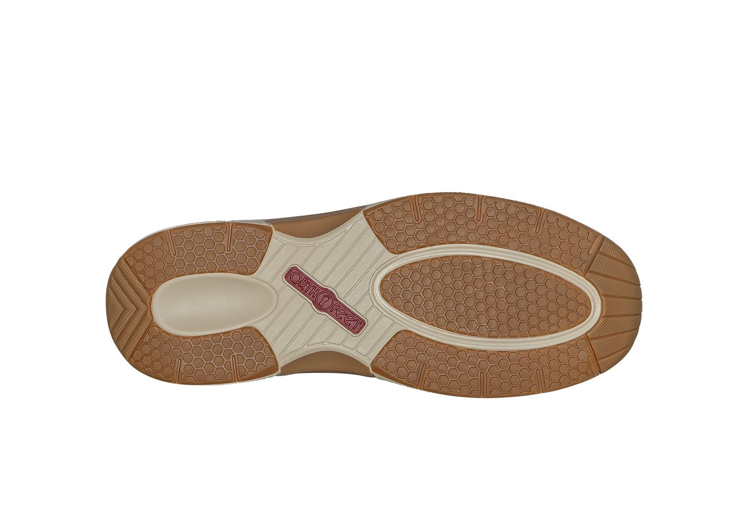 Orthofeet Porto Comfort Arch Support Men's Casual - Beige - Sole View - 7