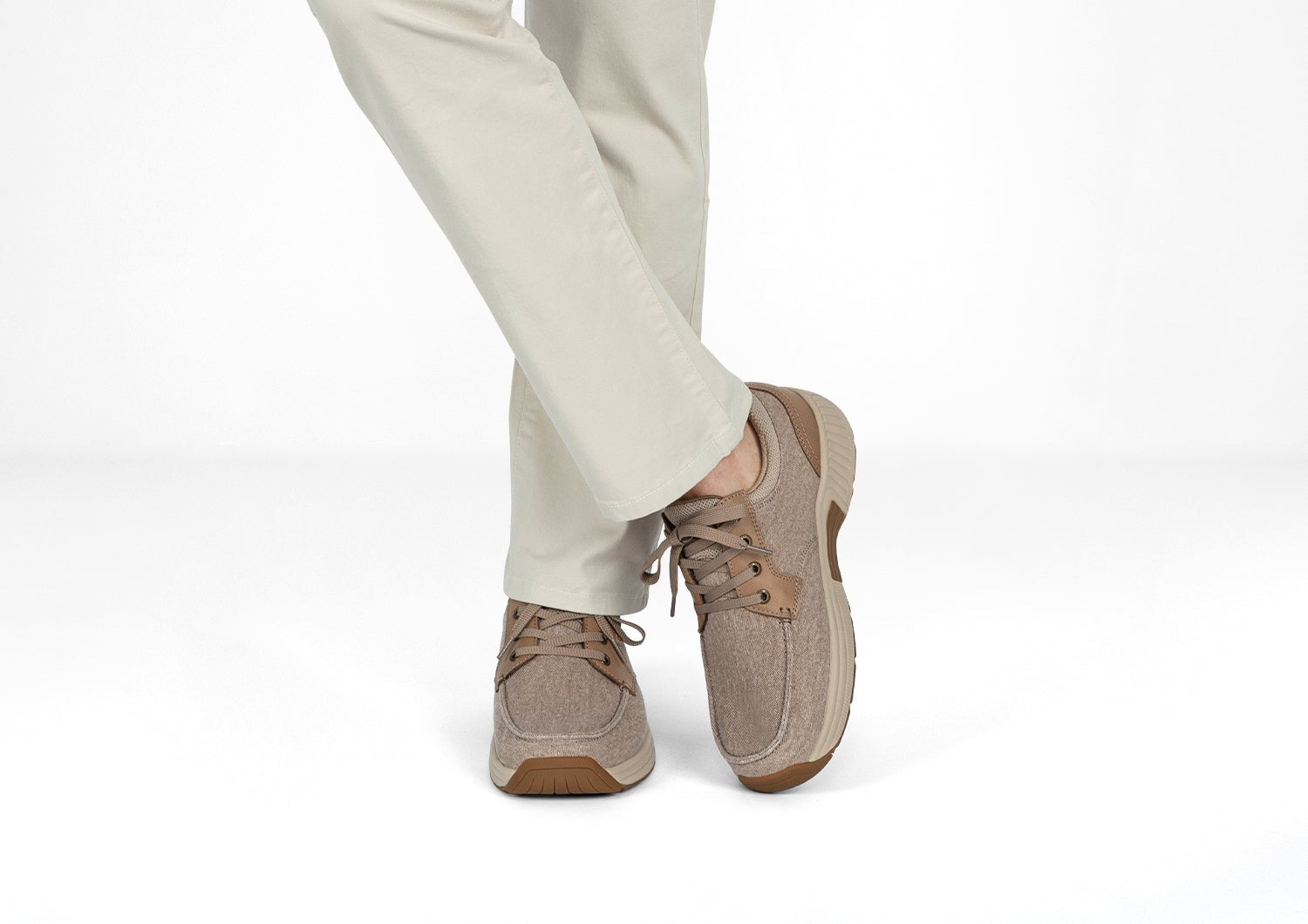 Orthofeet Porto Comfort Arch Support Men's Casual - Beige - Lifestyle View - 2
