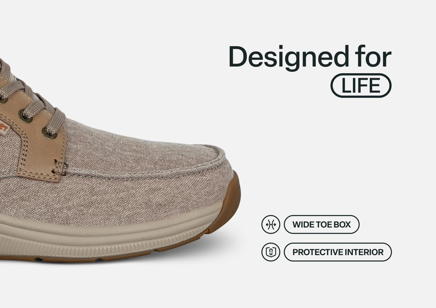 Orthofeet Porto Comfort Arch Support Men's Casual - Beige - Feature Detail - 5