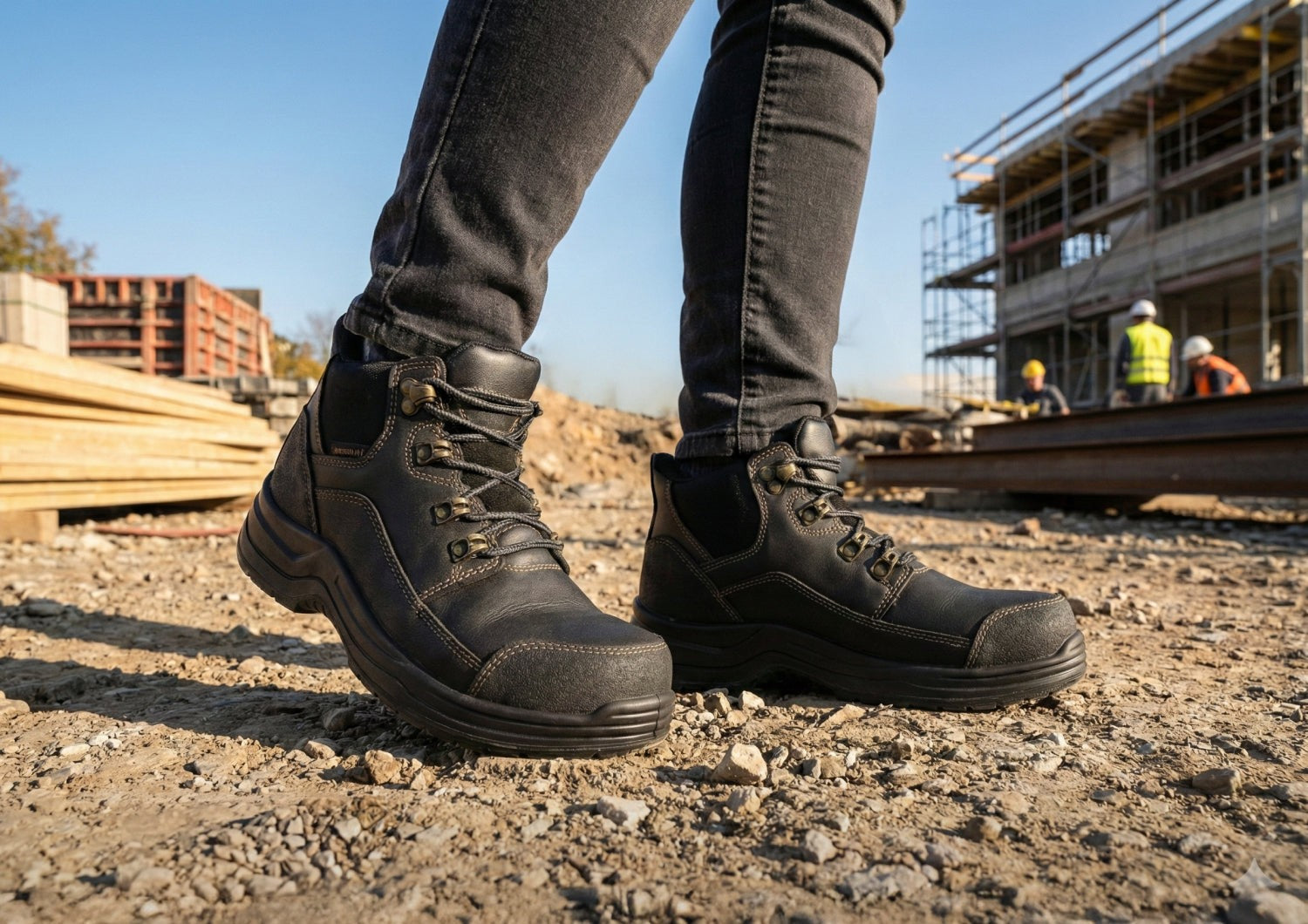 Orthofeet Quartz Hands-Free Work Boots Women's - Black - Lifestyle View - 7