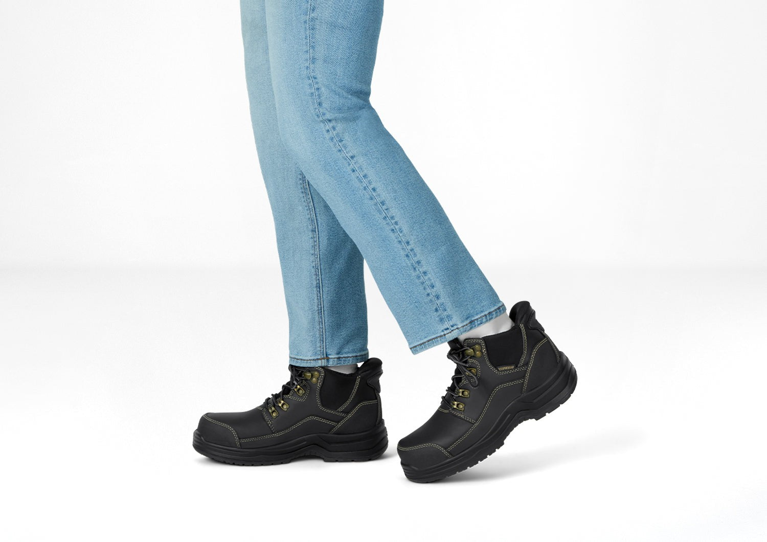 Orthofeet Quartz Hands-Free Work Boots Women's - Black - Lifestyle View - 8