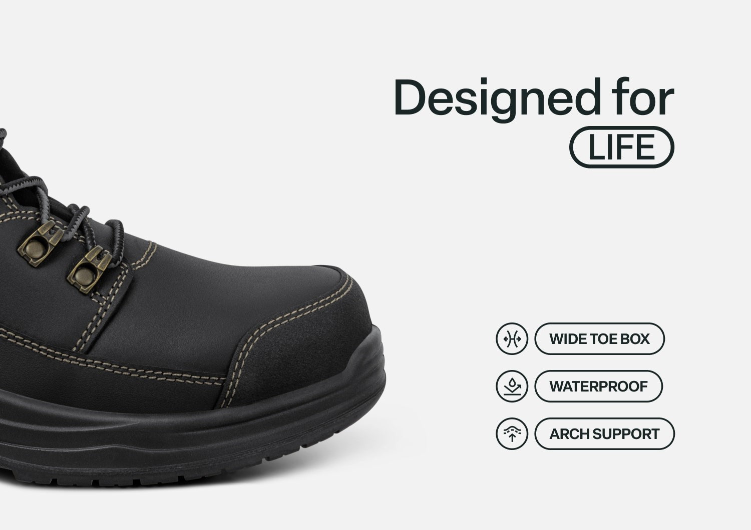 Orthofeet Quartz Hands-Free Work Boots Women's - Black - Feature Detail - 4