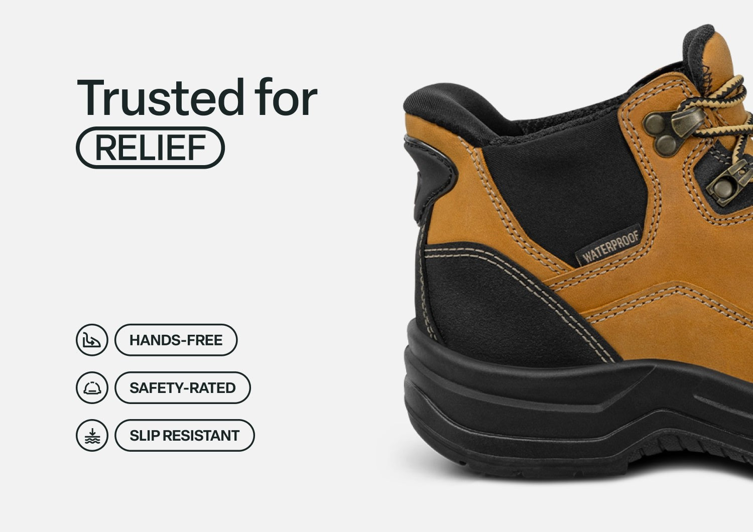 Orthofeet Quartz Hands-Free Work Boots Women's - Wheat - Feature Detail - 3
