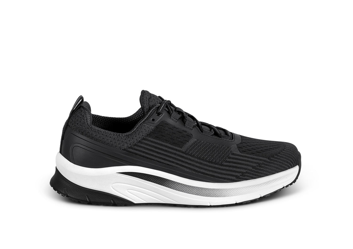 Orthofeet Race Cushioned Support Men's Sneakers in Black