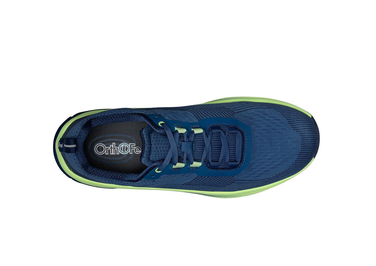 Orthofeet Race Cushioned Support Men's Sneakers - Blue/green - Bird's Eye View - 6