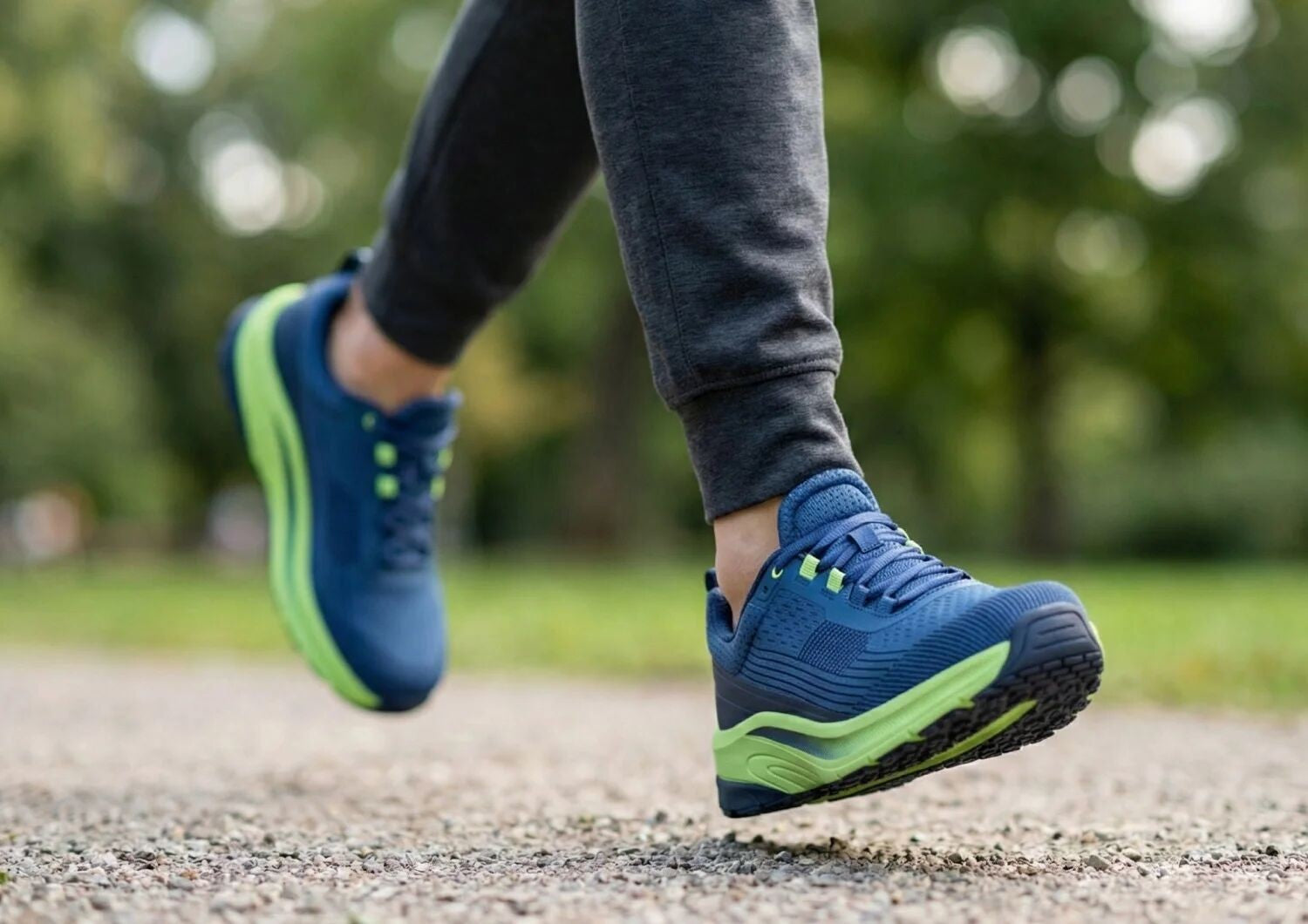 Orthofeet Race Cushioned Support Men's Sneakers - Blue/green - Lifestyle View - 8