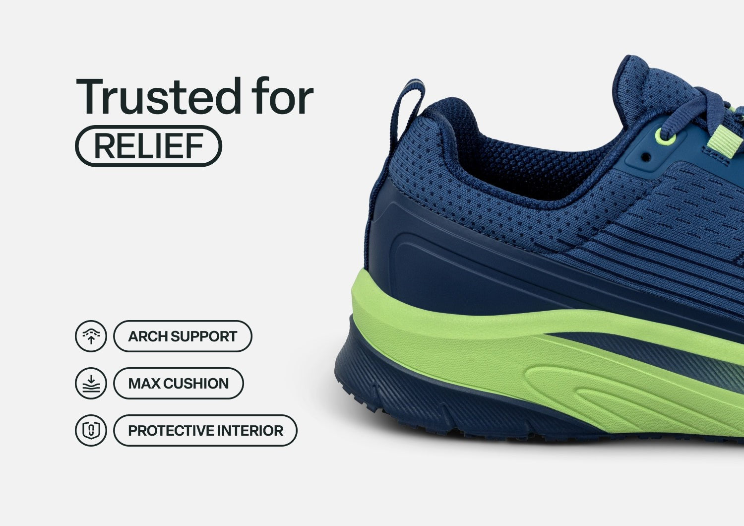 Orthofeet Race Cushioned Support Men's Sneakers - Blue/green - Feature Detail - 4
