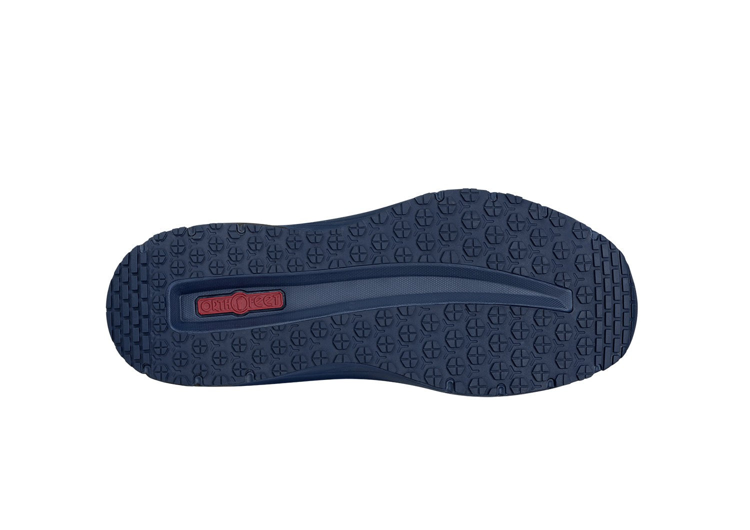 Orthofeet Race Cushioned Support Men's Sneakers - Gray/navy - Sole View - 7
