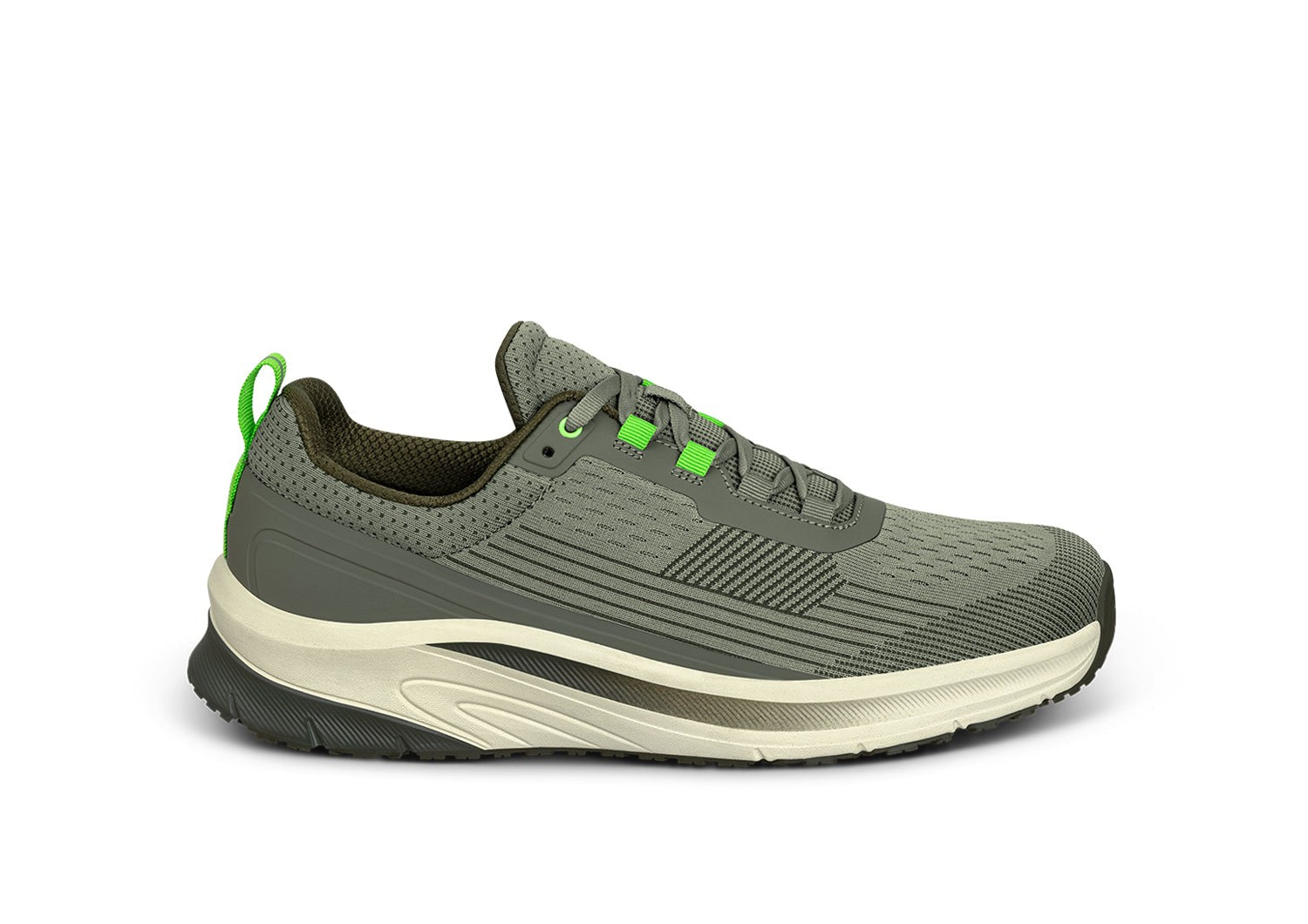 Orthofeet Race Cushioned Support Men's Sneakers in Sage/lime Green