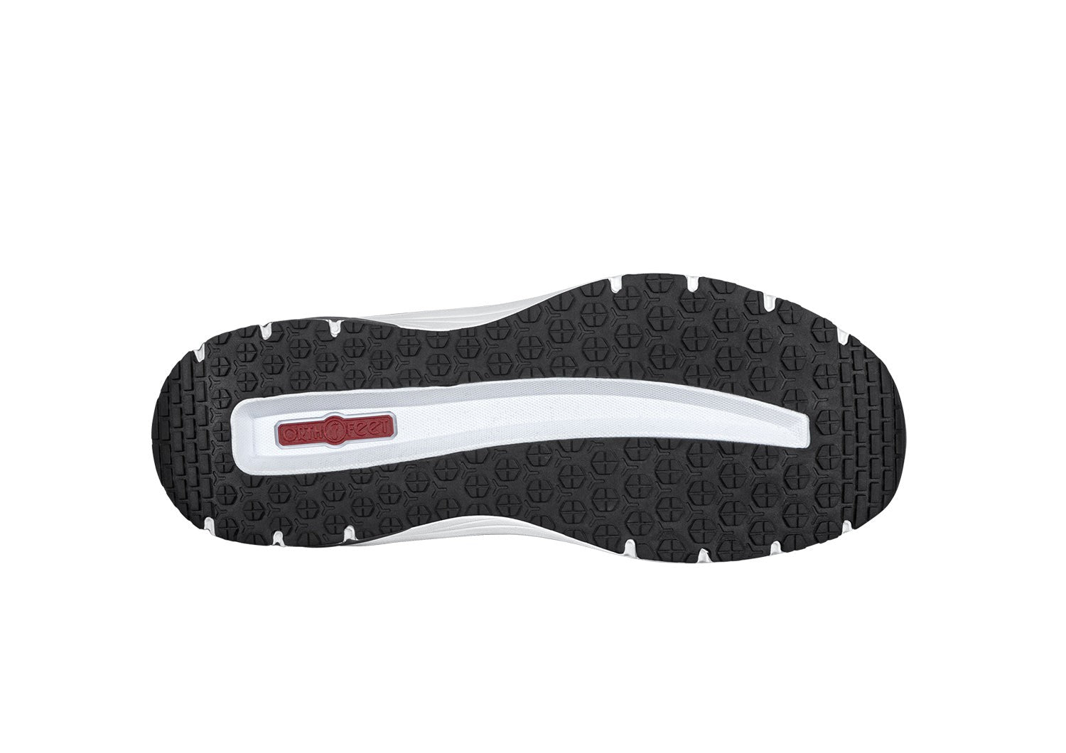 Orthofeet Race Cushioned Support Men's Sneakers - White - Sole View - 7