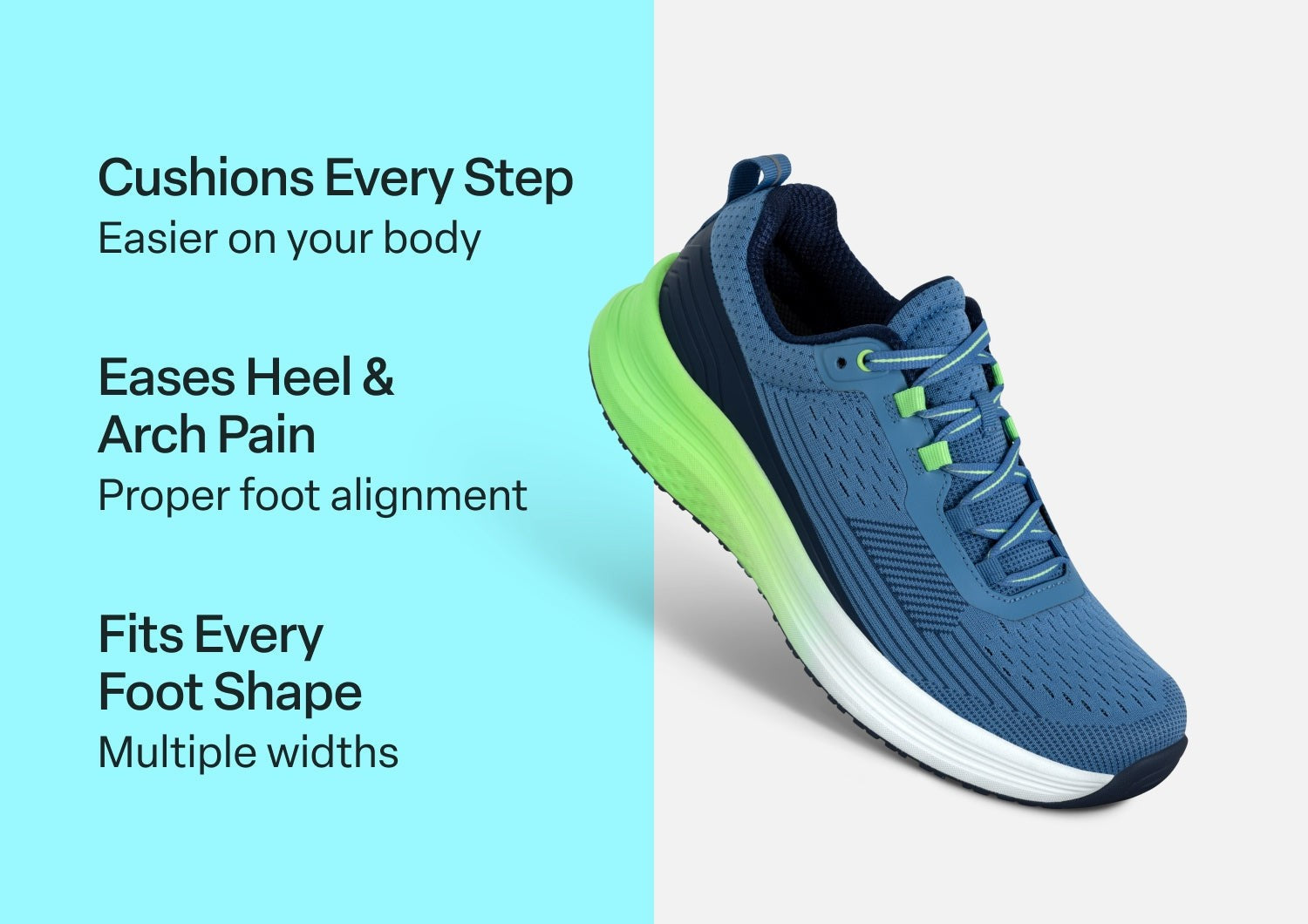 Orthofeet Relay Stretch Support - Blue/green - Comfort Benefits - 3