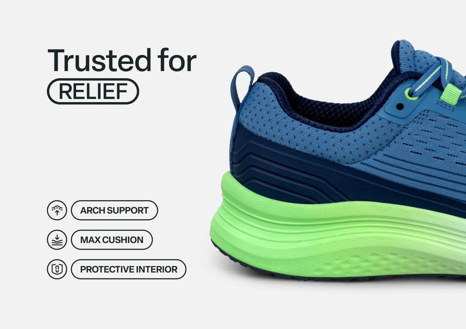 Orthofeet Relay Stretch Support - Blue/green - Feature Detail - 4