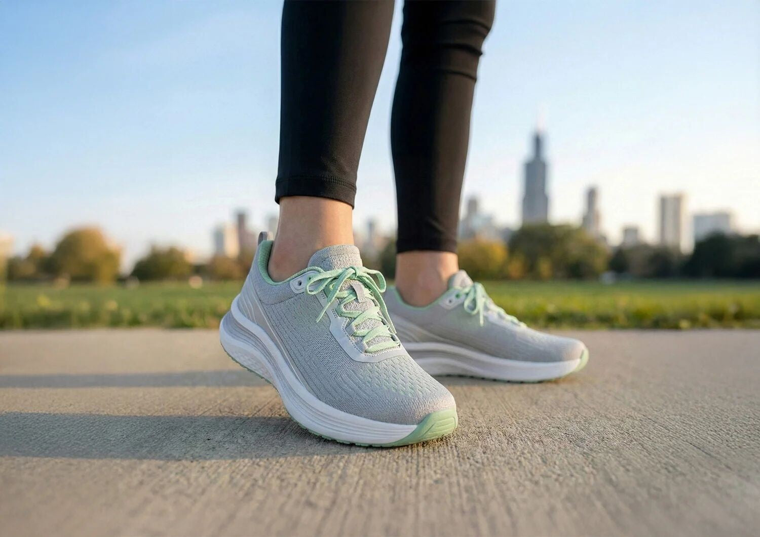 Orthofeet Relay Stretch Support - Gray/silver/mint - Lifestyle View - 8