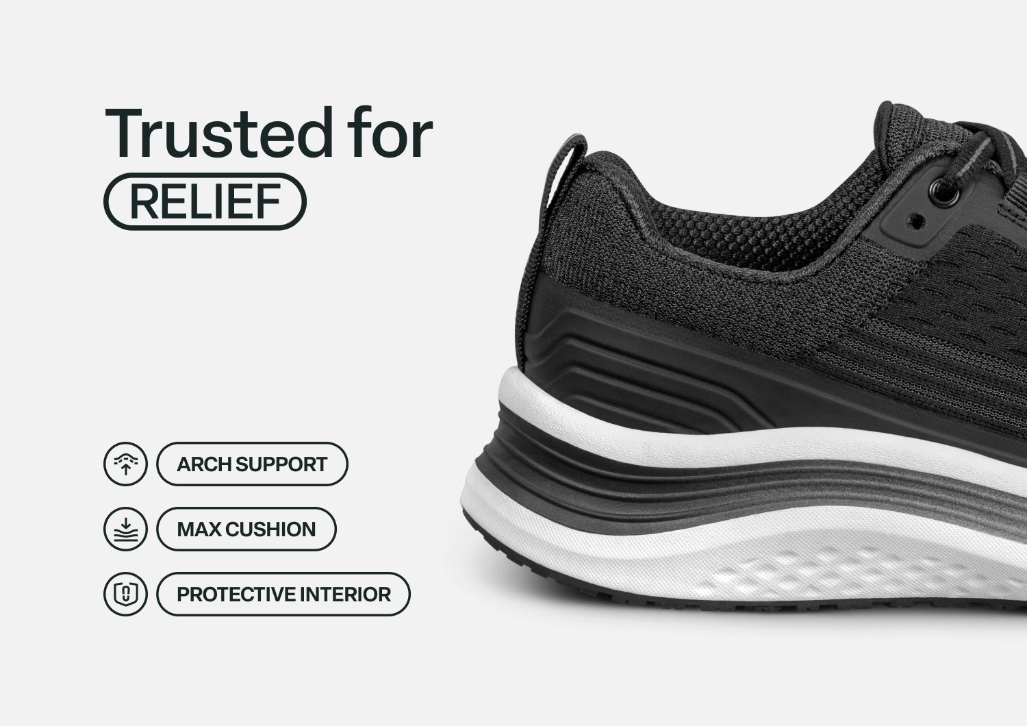 Orthofeet Relay Stretch Support - Midnight Black - Feature Detail - 4