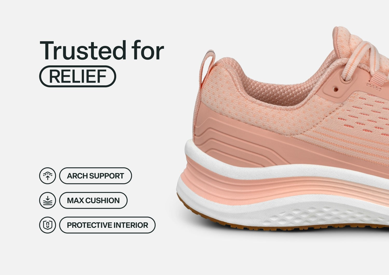 Orthofeet Relay Stretch Support - Peach - Feature Detail - 4