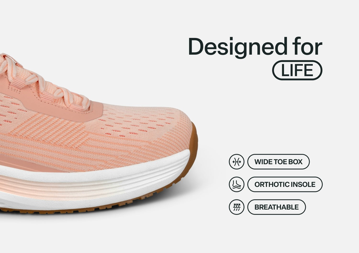 Orthofeet Relay Stretch Support - Peach - Feature Detail - 5