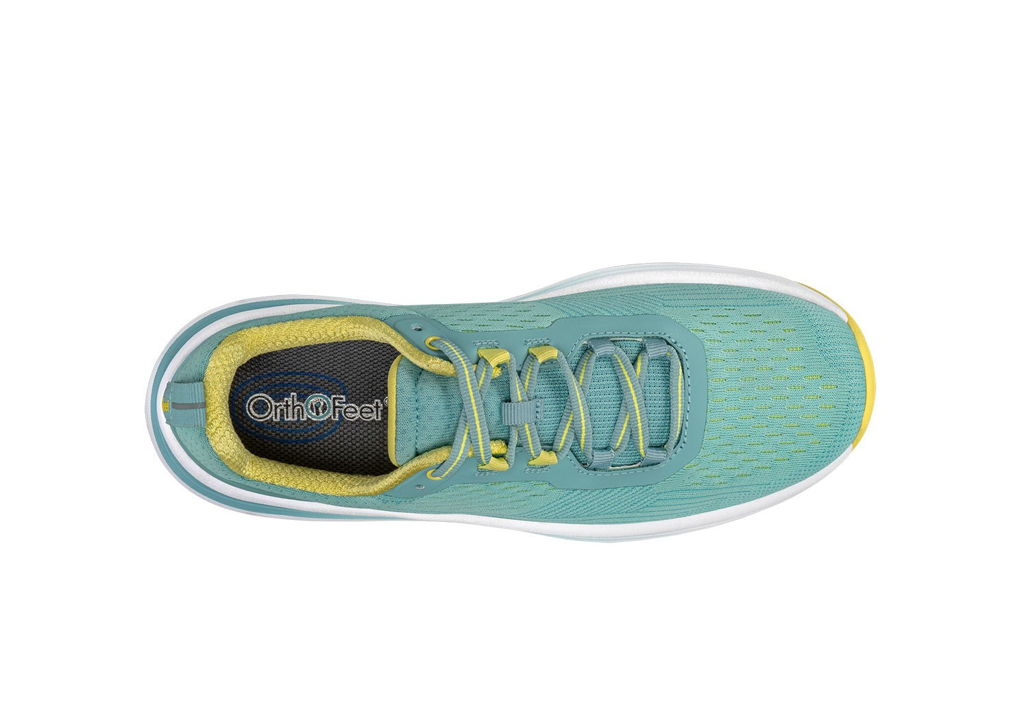 Orthofeet Relay Stretch Support - Turquoise Yellow - Bird's Eye View - 6