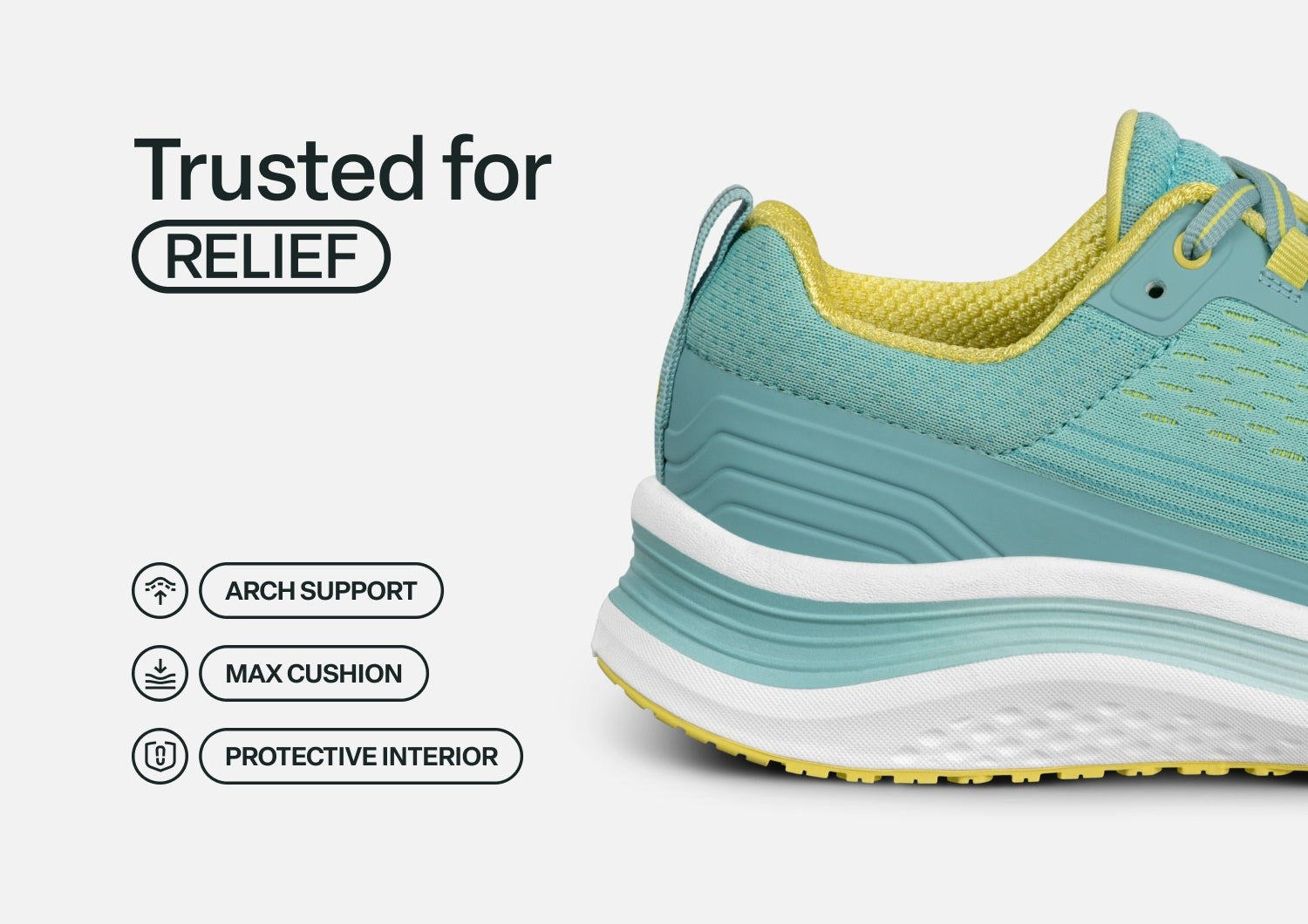Orthofeet Relay Stretch Support - Turquoise Yellow - Feature Detail - 4