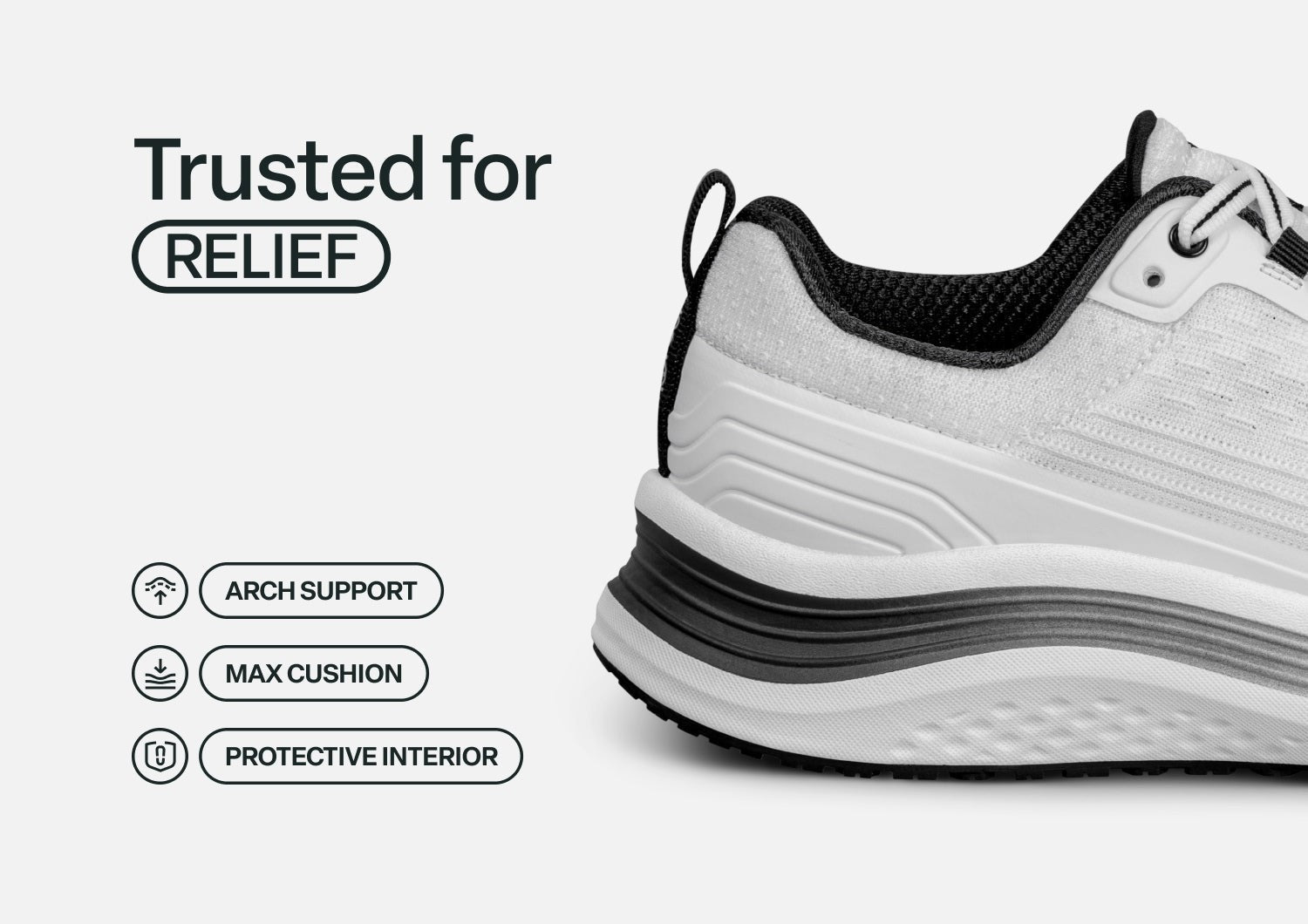 Orthofeet Relay Stretch Support - White - Feature Detail - 4