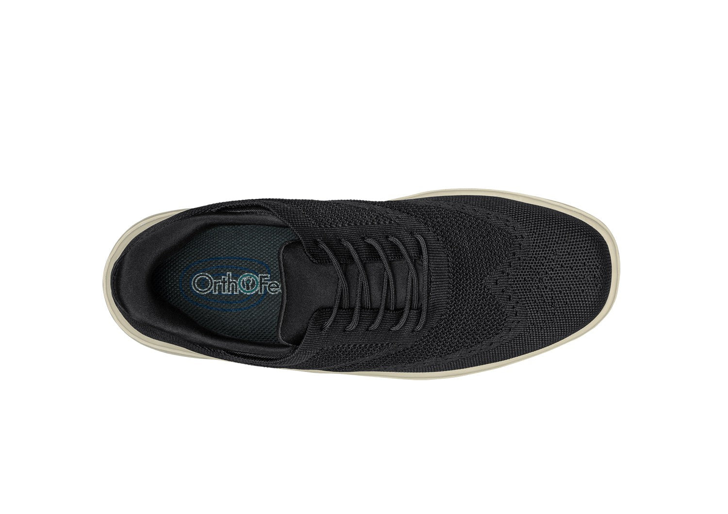 Orthofeet Rex Hands-Free Cushioned Support Men's Sneakers - Black - Bird's Eye View - 5