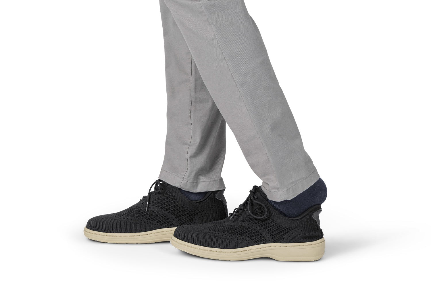 Orthofeet Rex Hands-Free Cushioned Support Men's Sneakers - Black - Lifestyle View - 8