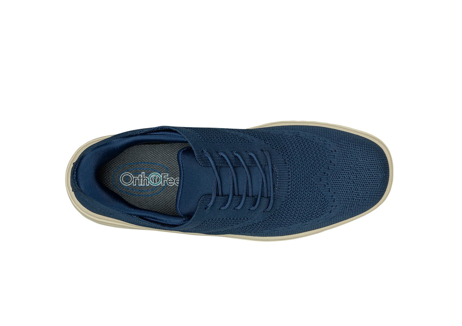 Orthofeet Rex Hands-Free Cushioned Support Men's Sneakers - Blue - Bird's Eye View - 5