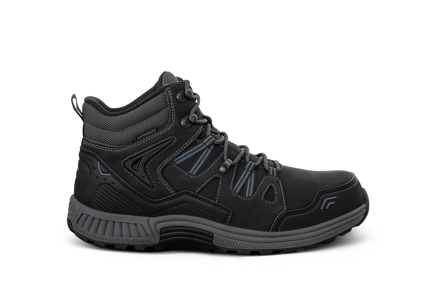 Orthofeet Ridgewood Waterproof Men's Boots - Black - Product View - 1