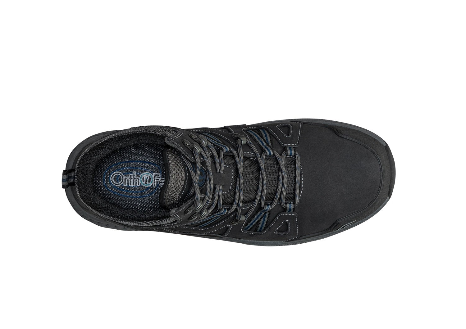 Orthofeet Ridgewood Waterproof Men's Boots - Black - Bird's Eye View - 6