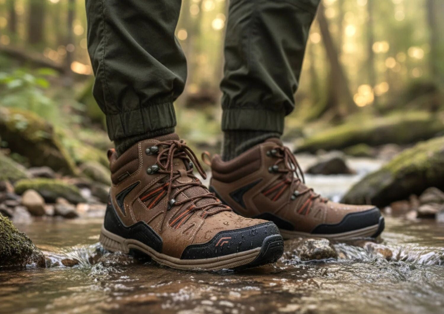 Orthofeet Ridgewood Waterproof Men's Boots - Brown - Lifestyle View - 8
