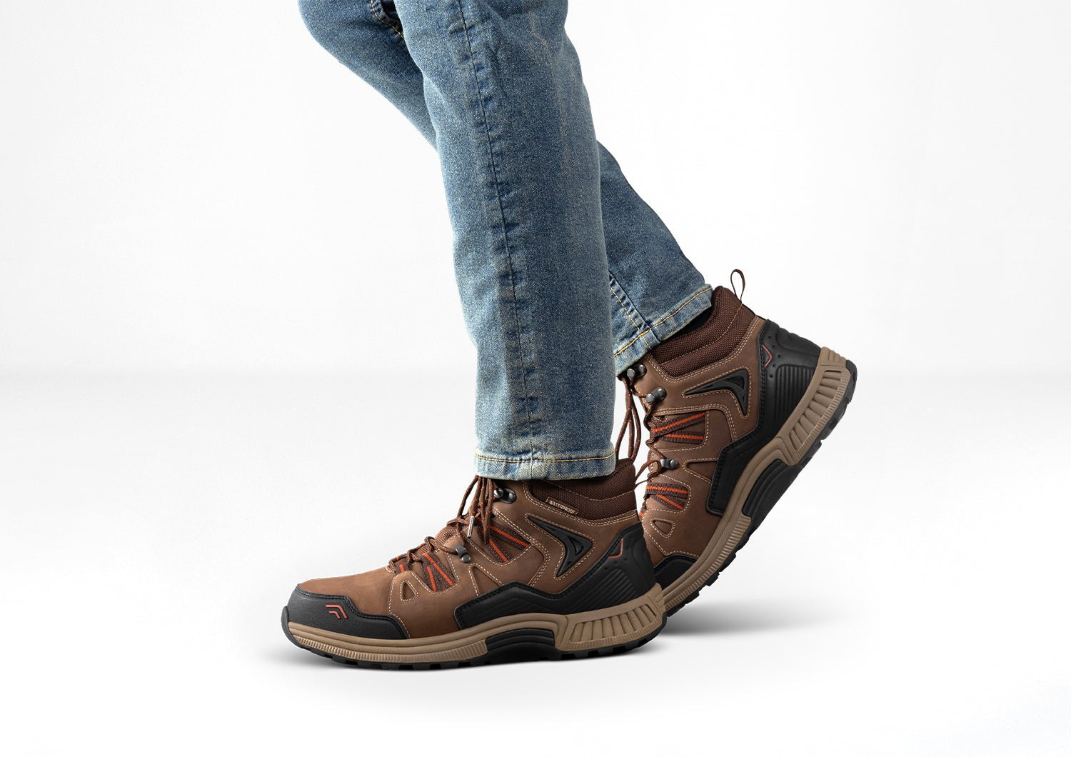 Orthofeet Ridgewood Waterproof Men's Boots - Brown - Lifestyle View - 2