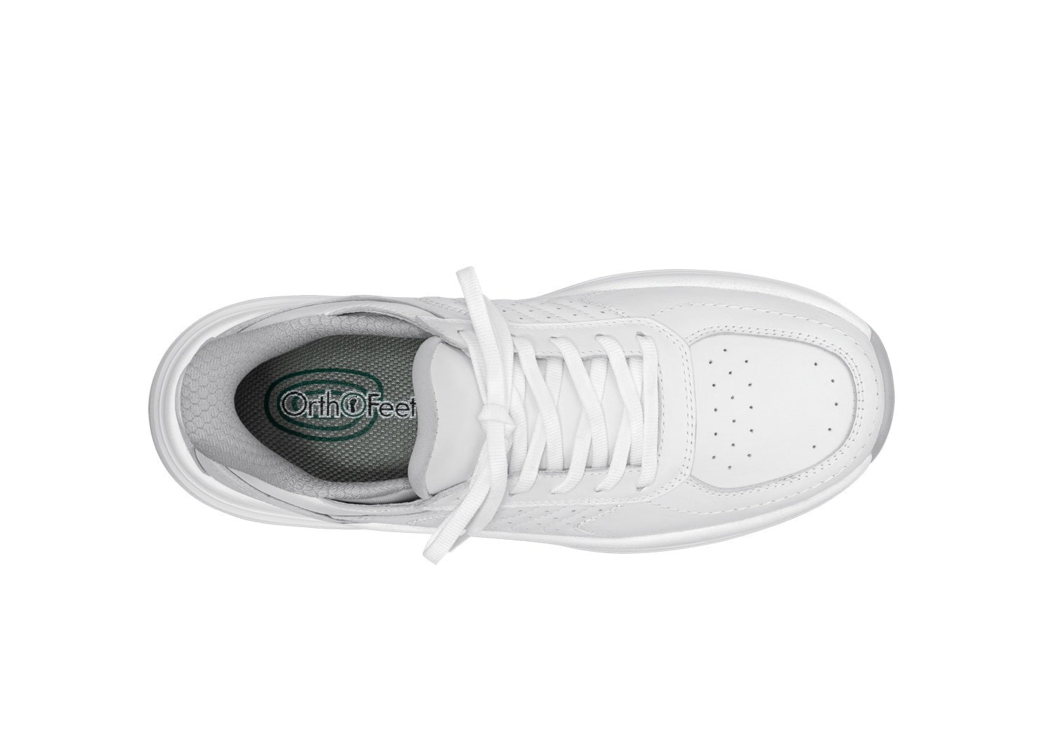 Orthofeet Roam Hands-Free Support Women's Sneakers - White - Bird's Eye View - 5