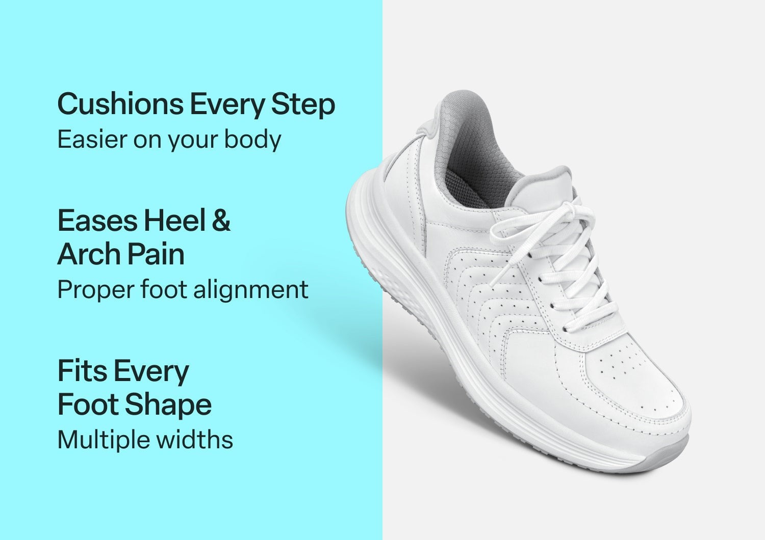 Orthofeet Roam Hands-Free Support Women's Sneakers - White - Comfort Benefits - 2